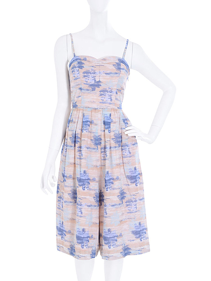 【R】パーム柄ベアオールインワン