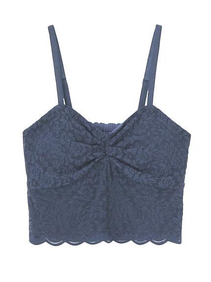 レースギャザーブラトップ