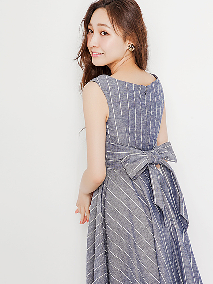 【dazzlin】ストライプリボンワンピース