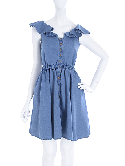 【dazzlin】デニムラッフルワンピース