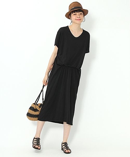 綿ブラウジングワンピース