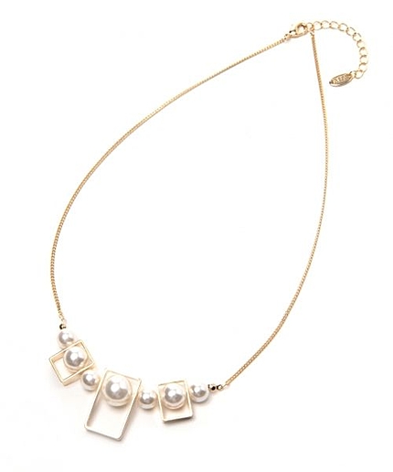 スクエア＊パールネックレス