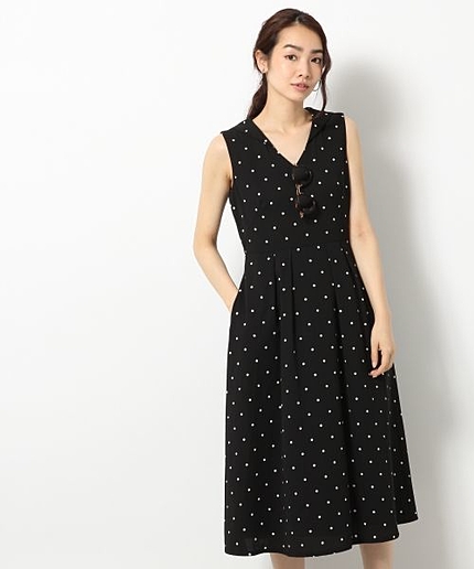 Ｐドットセーラーノースリーブワンピース