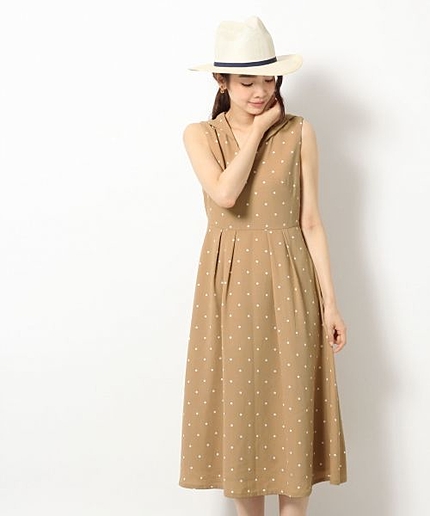 Ｐドットセーラーノースリーブワンピース