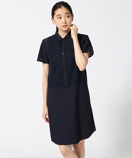 レースキリカエシャツワンピース