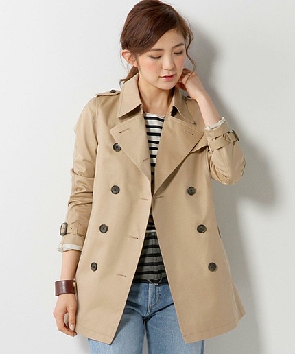 UAB C ギャバ ショート トレンチコート②