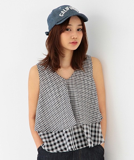 ◎ギンガムチェックティアードノースリーブ/◎AEFC PE GGM TIERED NSL