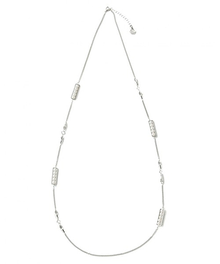 BYTFN スクエア×パールモチーフ チェーンネックレス