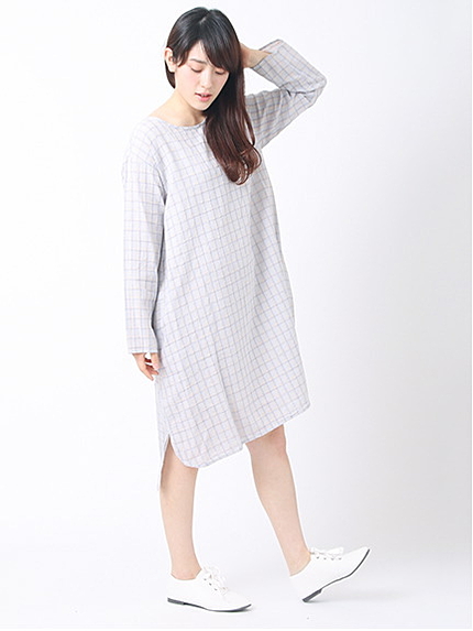 Wフェイスチェックワンピース 1101721-12-11-11