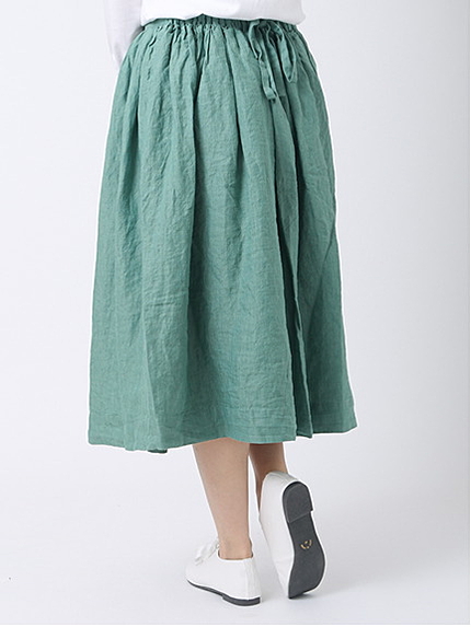 リネン後ろリボンスカート 1501241-12-11-11