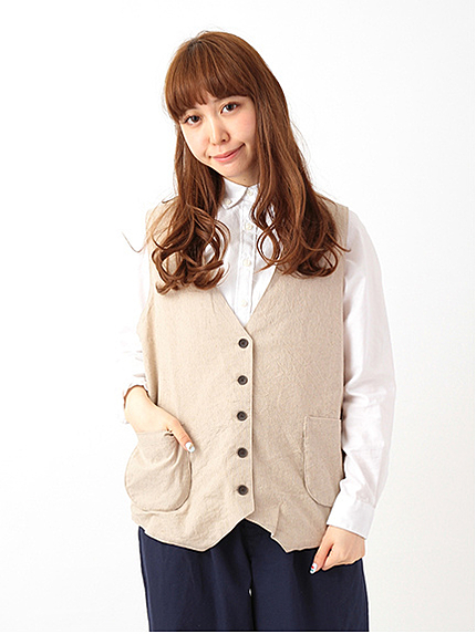柄アソート綿麻ベスト 1301087-21-11-12