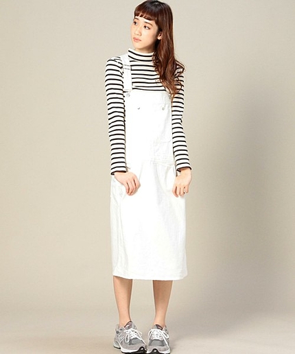 BY AMERICANA ホワイトデニムサロペット