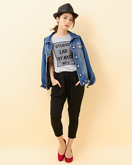 T／R裏毛サルエル／パンツ