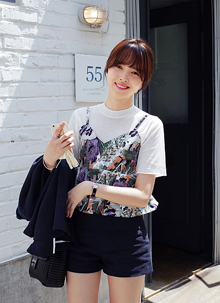 ボタニカル柄ビスチェ・全2色・b44676