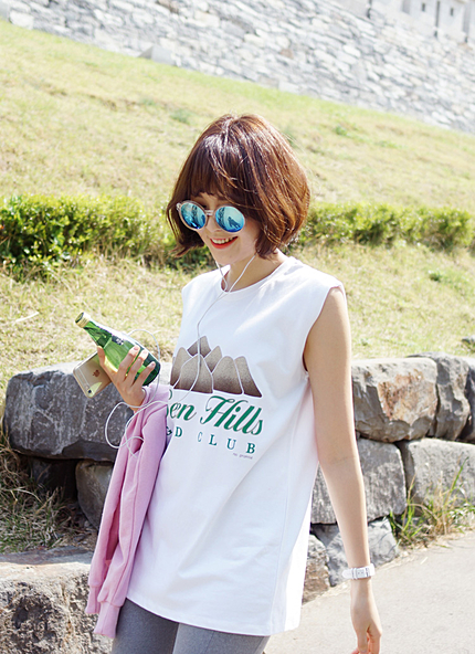 Seven HillsプリントスリーブレスTシャツ・全4色・u44655