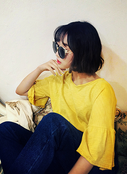 フレアスリーブルーズフィットTシャツ・全5色・t44133