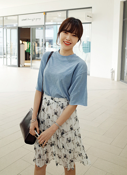 ラフカットクロップドルーズフィットTシャツ・全5色・t44586