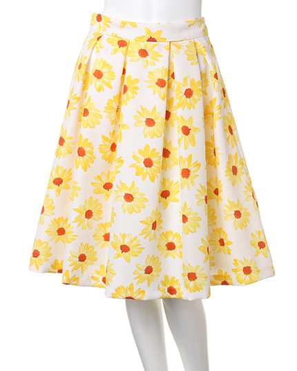 【ネット限定／姉丈】マーガレット柄オーガンジー／スカート