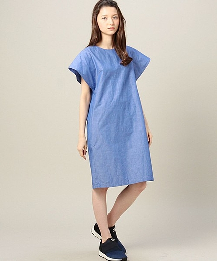 BYSF コットンリネン フリルスリーブワンピース