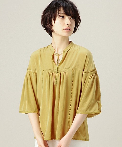 BYSF ボヘミアン6分袖ブラウスо