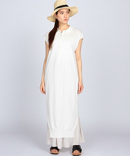 ENR プレーティングロングポロワンピース