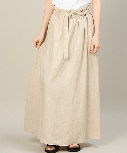 BY ∵リネンキャンバスギャザーマキシスカート