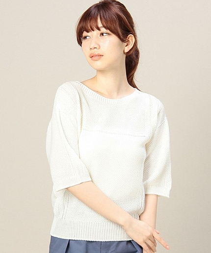 BYBC コードアイレット5分袖ニットо