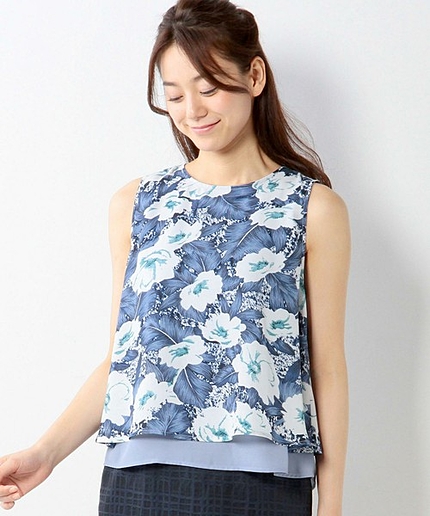 <closet story>グラフィカルプリント ドッキング ノースリーブ