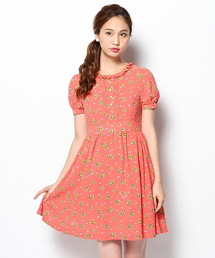 フラワードットシフォンワンピース