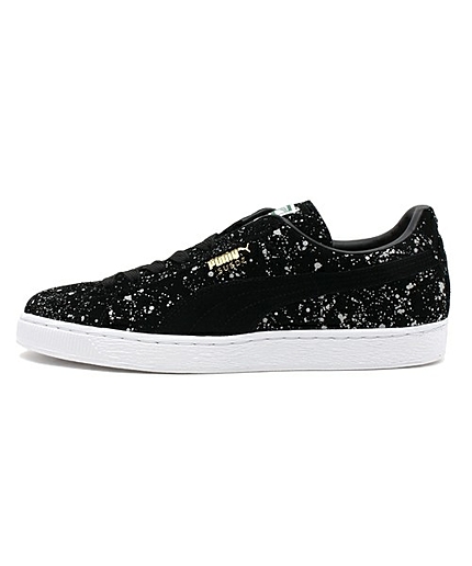 ユニセックス プーマ スエード ブラックスプラッター PUMA SUEDE CLASSIC BLACK SPLATTER 358671-01