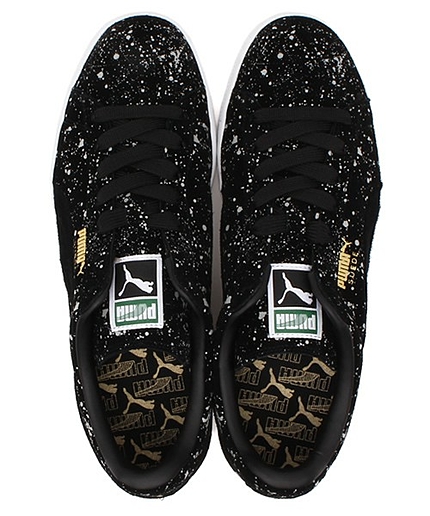 ユニセックス プーマ スエード ブラックスプラッター PUMA SUEDE CLASSIC BLACK SPLATTER 358671-01