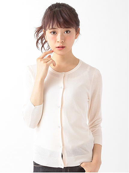 ビジュー釦ニットカーディガン