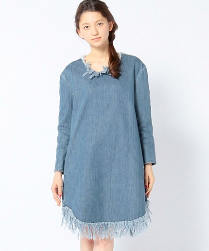 valeフリンジロングスリーブワンピース/vale FRNG LSL OP