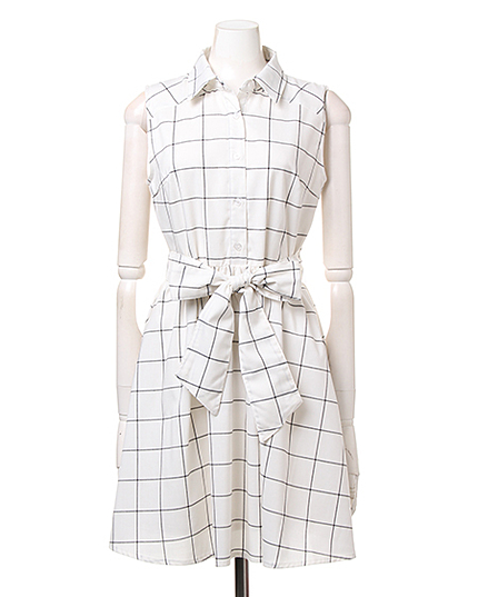 サッシュ付シャツ/ワンピース