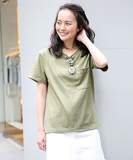 【ブラック・カーキ再入荷】ムジポケTシャツ半袖