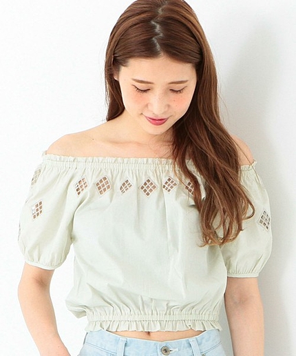 【予約】AE×KiiRA カットワークショートスリーブブラウス/BCAE×KiiRA CUT/W SSL