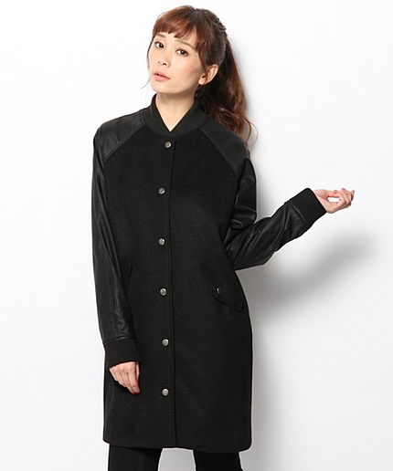 袖合皮スタジャン