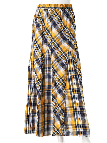 チェック柄コットンマキシスカート