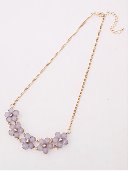 カラーラメフラワーネックレス