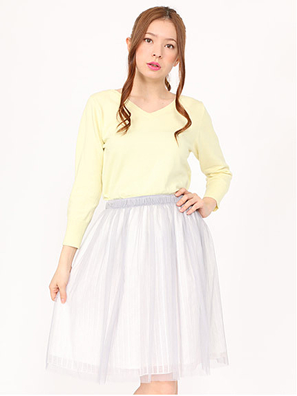 格子レースチュールスカート