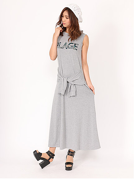 腰巻風マキシワンピ