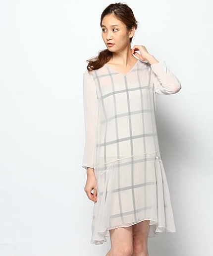 ウィンドペーンプリントワンピース