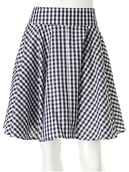 ギンガムフレアスカート