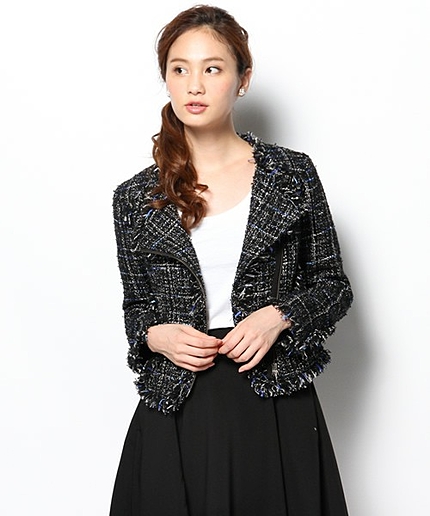 ツイードライダースジャケット