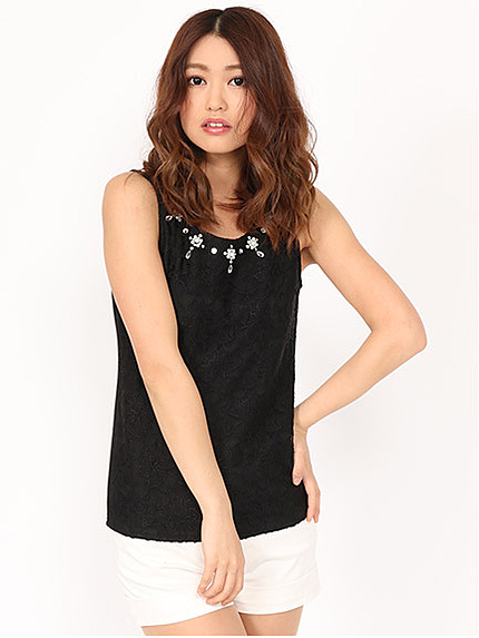 デコルテレースチュニック