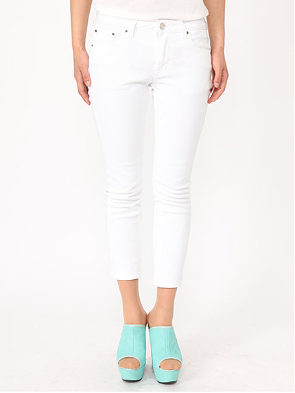 ホワイトデニムストレッチパンツ