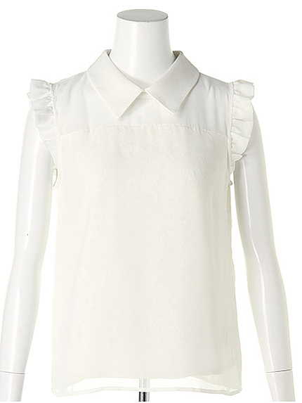 レースシフォン衿付きブラウス