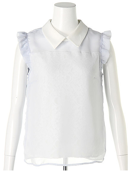 レースシフォン衿付きブラウス