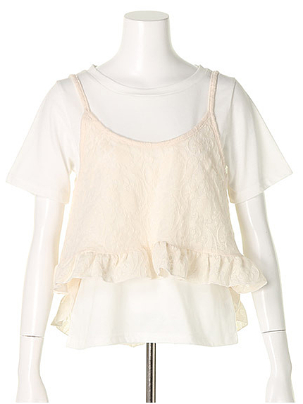 レースフリルキャミ＋TシャツSet