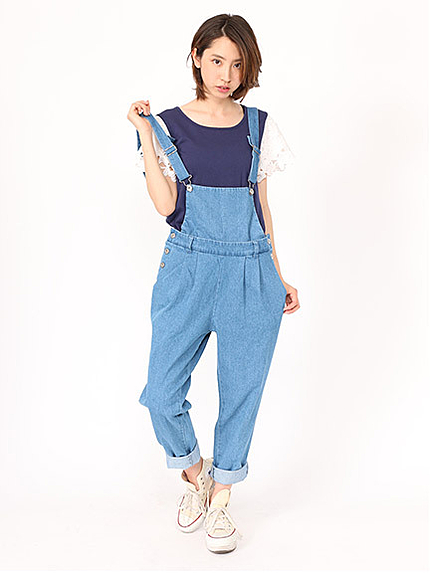 2wayサロペットデニムパンツ